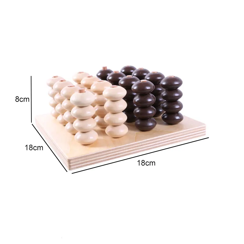 

Wooden Montessori Toys Montessori Four in Line Chess Educational Early Learning Toys for Children Juguetes Montessori ME1864H