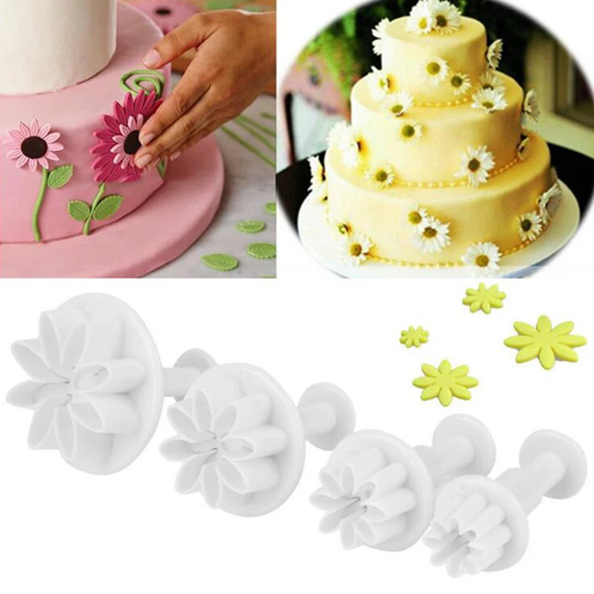 Цветок 33 шт./компл. Fondant (сахарная) печенье нож для разрезания торта эжектор штамп