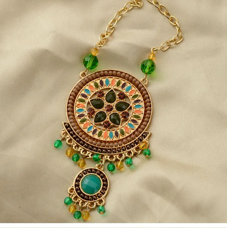 Новое поступление Для женщин золото Цвет multi смолы Бусины кулон длинной цепи