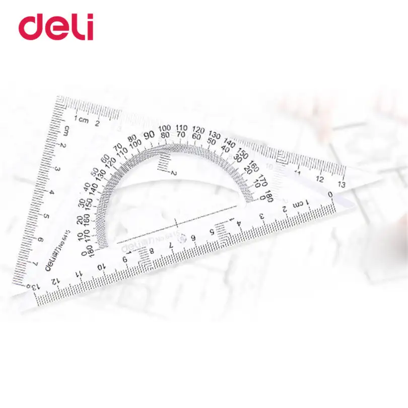 Пластиковая треугольная линейка Deli набор канцелярских принадлежностей в стиле