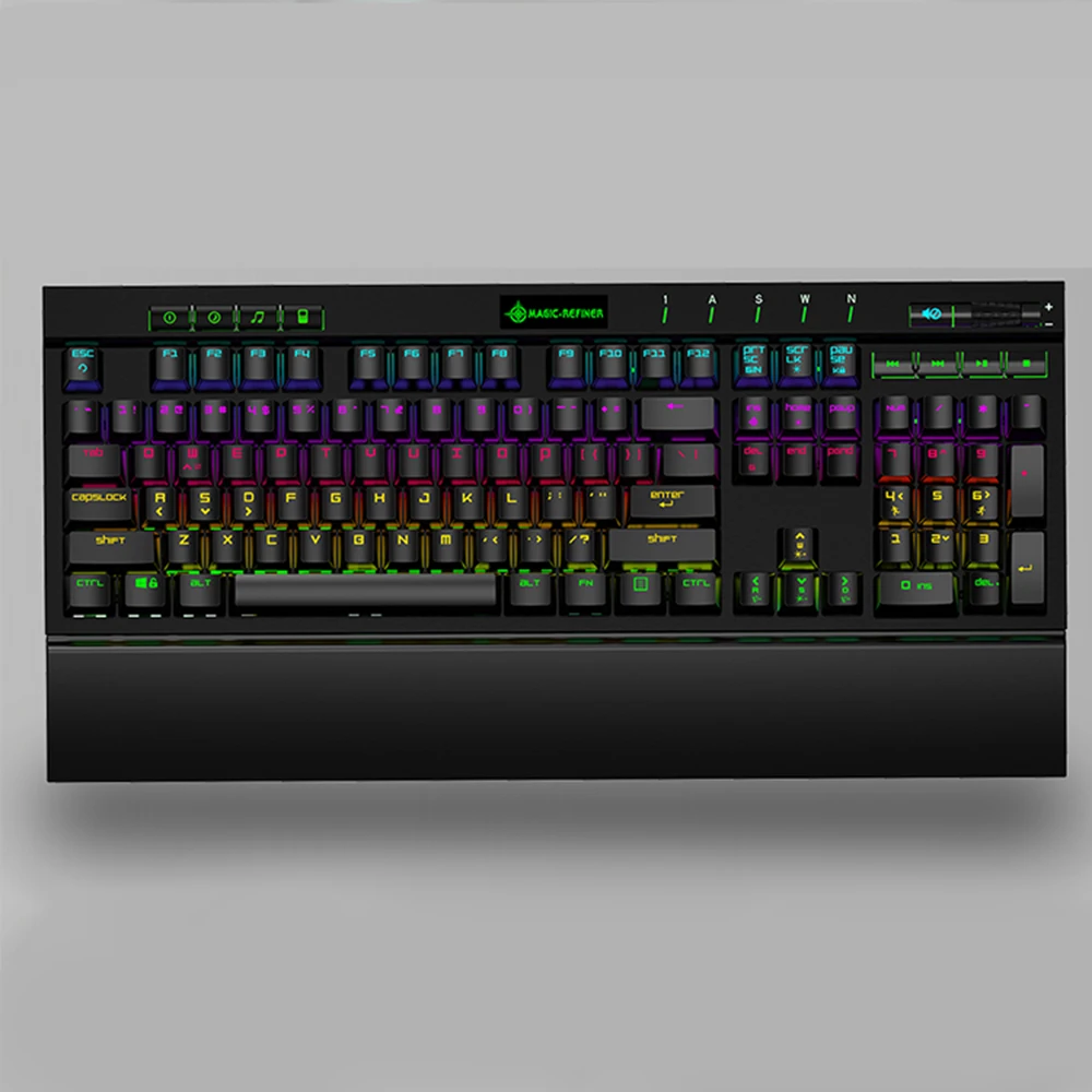 Magic-Refiner MK12 механическая клавиатура игровая клавиатура USB Проводная клавиатура 12 RGB 19 подсветка механический оптический переключатель 104 ключ