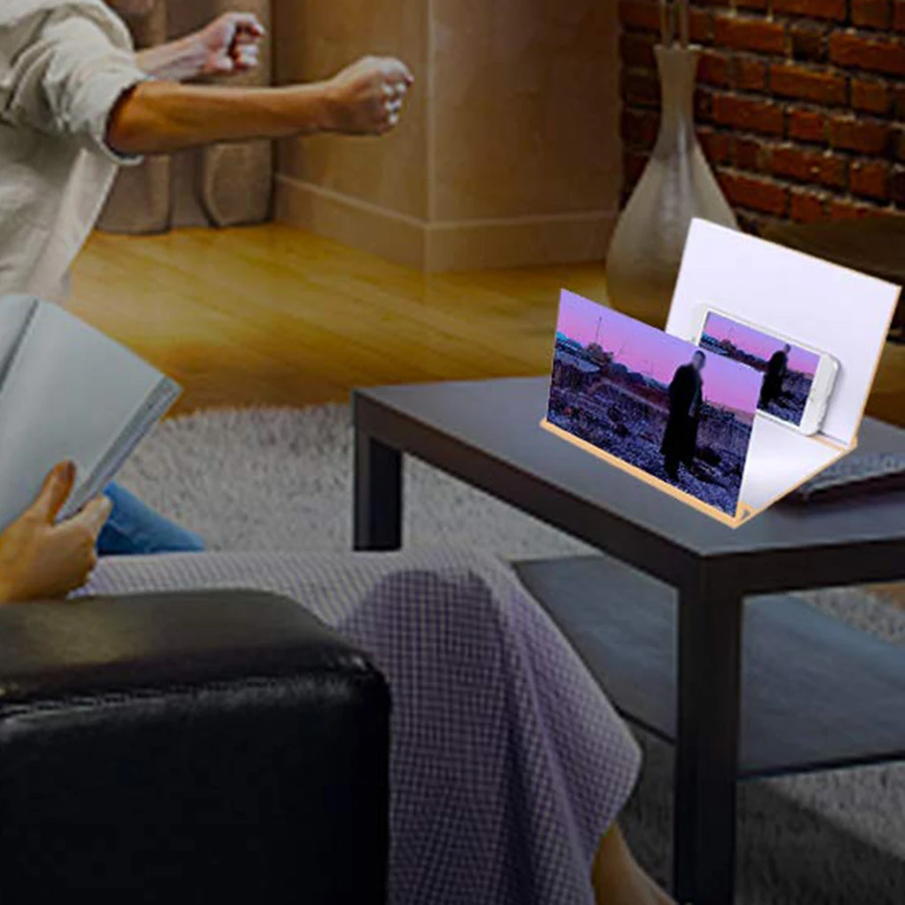 8 дюймов Деревянный 3D экран Лупа деревянный держатель подставка для мобильного телефона видео усилитель складной увеличенный расширитель стенд