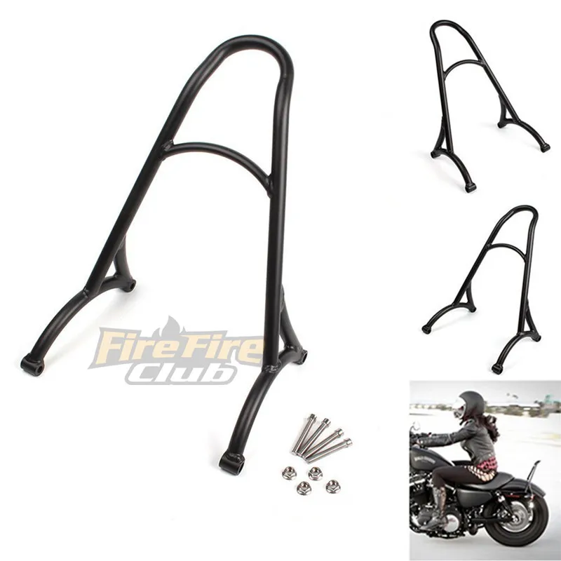 Черный хром короткий пассажирский Сисси Бар спинка мотоцикл для Harley 883 XL1200 1200 48 70 два 72 2009