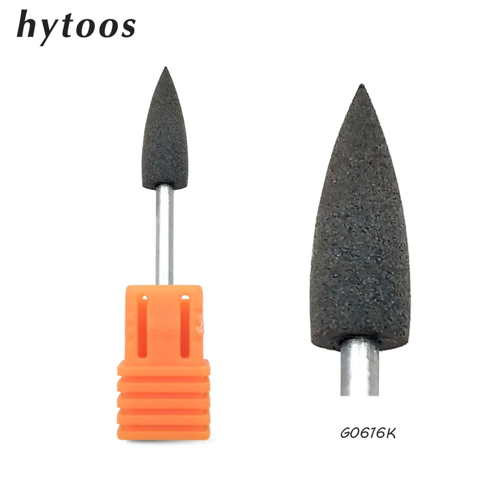 HYTOOS 6*16 мм конусное Силиконовое педикюрное сверло 3/3" роторные сверла для маникюра, аксессуары, Tools-G0616K для полировки ног