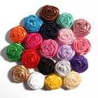 50 шт.лот 5 см 20 цветов свернутые мягкие атласные цветы розы ручной работы для новорожденных искусственные однотонные тканевые цветы сделай сам для детей повязки на голову