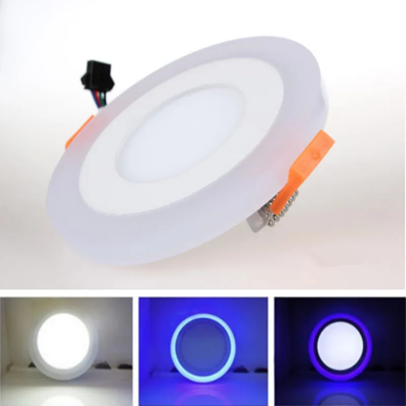 Двухцветная светодиодная панель 6 Вт 9 16 24 Светодиодный светильник 3 модели