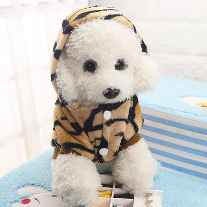 Одежда для собак Новинка сезон осень зима толстовки с тигром Теплая Флисовая