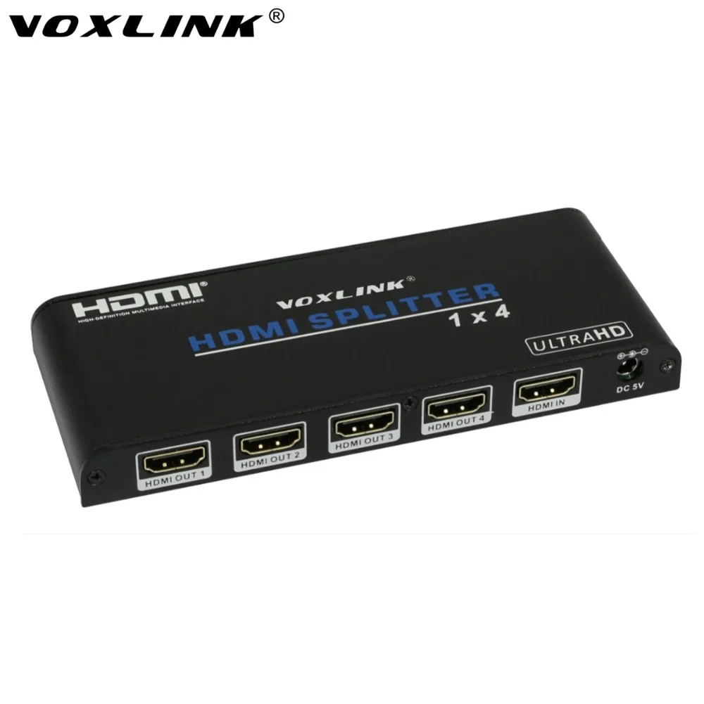 VOXLINK 4 К * 2 UHD HDMI Splitter 1x4 1 Вход Выход повторителя распределительная коробка Hub 1080p @ 60