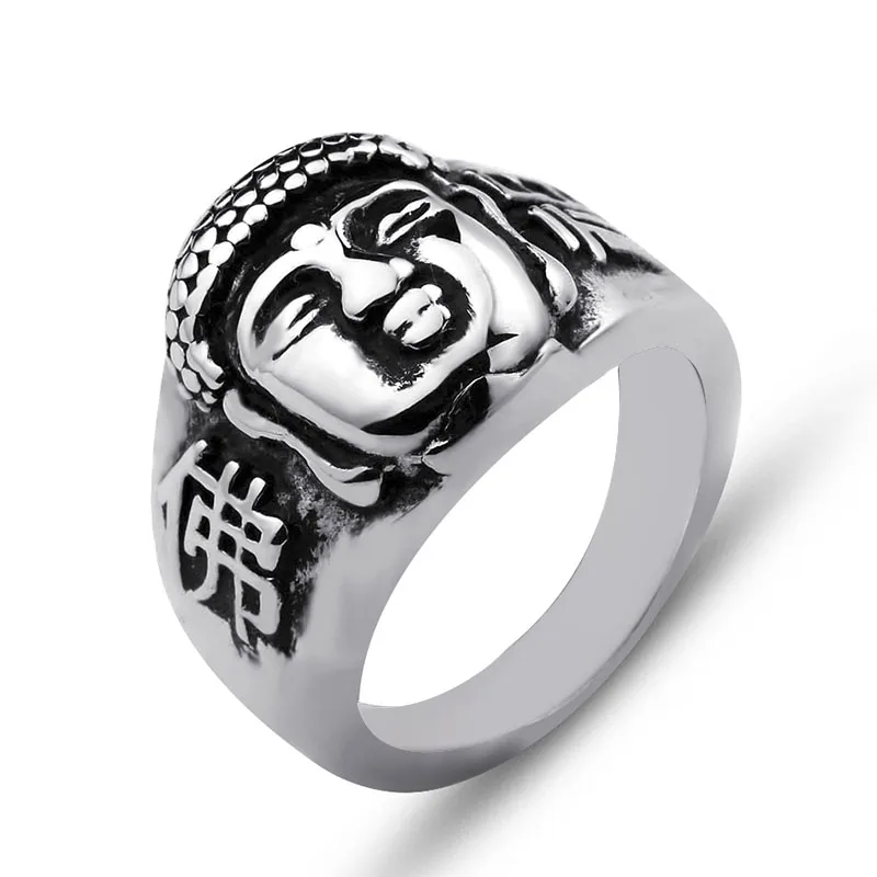 Valily Jewelry мужское кольцо буддизма с головой Будды из нержавеющей стали модные
