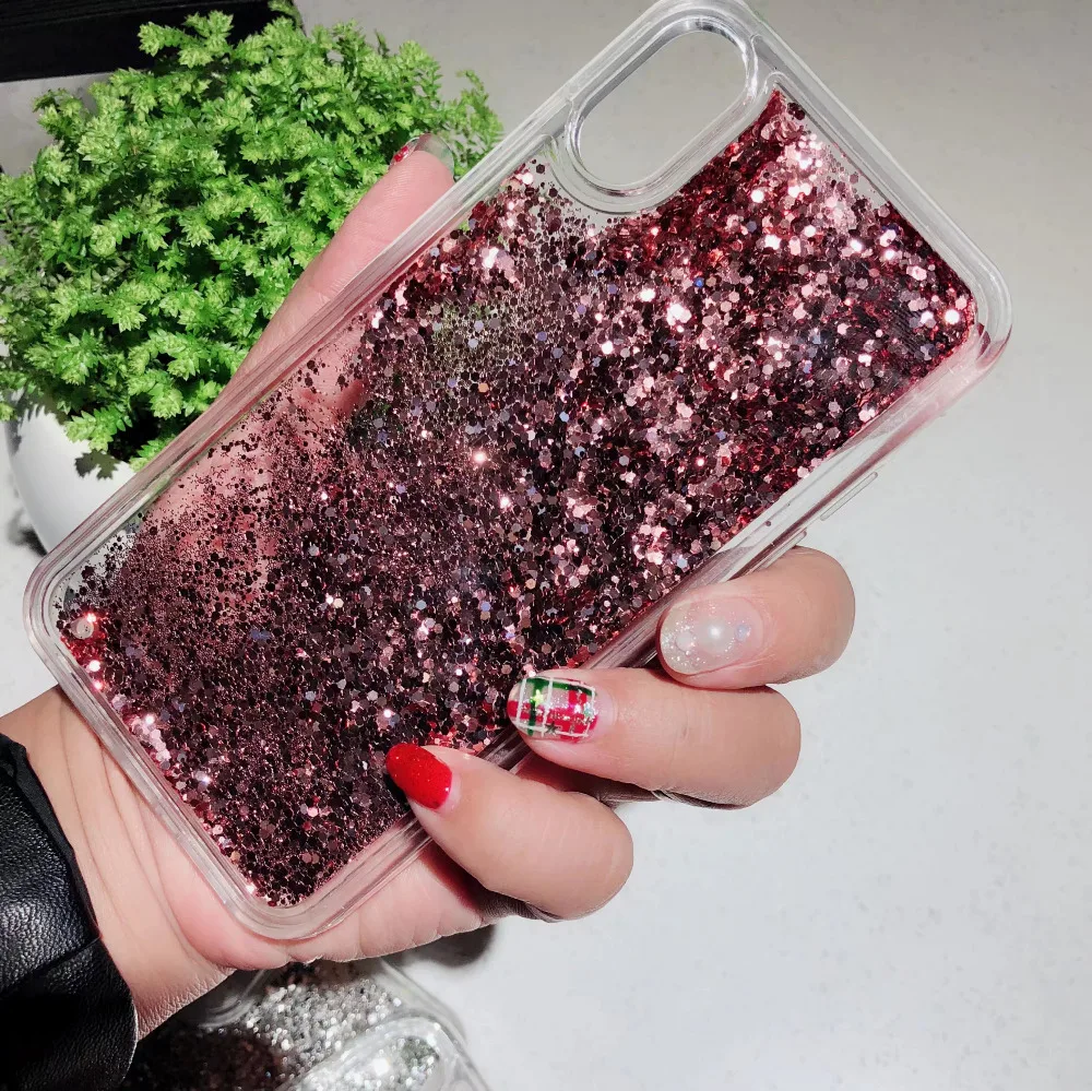 The new Bling Liquid Quicksand Cases For IPhone 6 6S Plus Case Paste Shiny Back Cover Iphone 7 Coque X 8 |