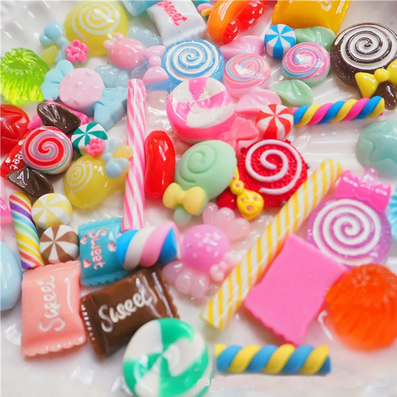 100 Pieces Slime Charms With Mermaid Tail Candy Sugar Dolphin Resin Flatback Of Beads For Ornament Scrapbook Diy Crafts | Игрушки и