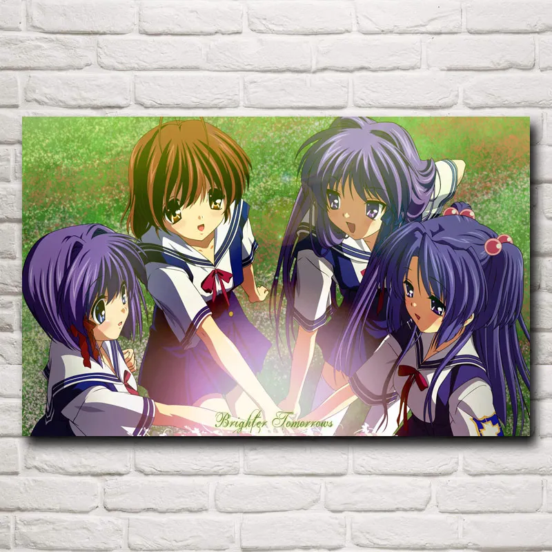 FOOCAME Clannad японское аниме искусство Шелковые Плакаты и принты Живопись Домашний декор настенные картины для гостиной 12x19 22x35 дюймов
