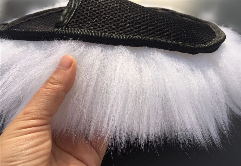 Супер Плюшевые 100% Овчины Подлинной Шерсти Перчатки Чистый Белый Роскошный