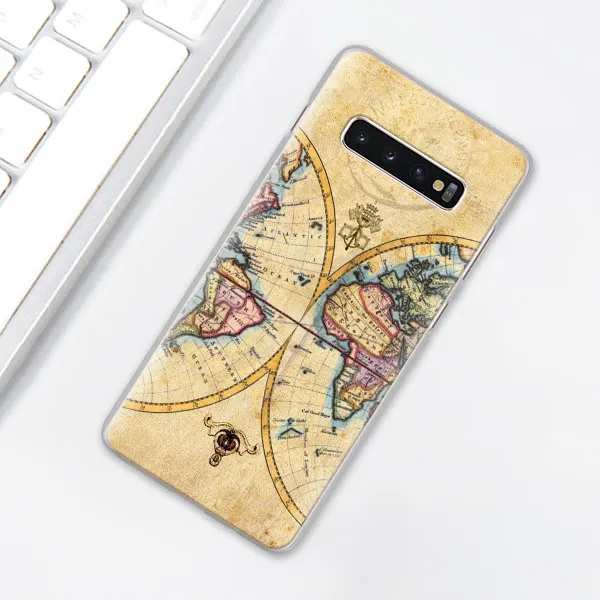 003 Карта мира чехол для телефона для samsung Galaxy S10e S10 плюс S7 S8 S9 Plus, Note 8, 9, 10, плюс S10 5G M20 M30 жесткий чехол Coque - Цвет: 003
