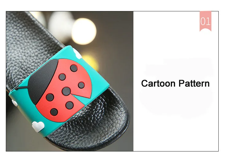 Kids Slippers For Girls Cartoon Ladybugs Beach Flip Flops Boys Soft Pvc Shoes Cute Insect Slippers Children Summer Flat Slides