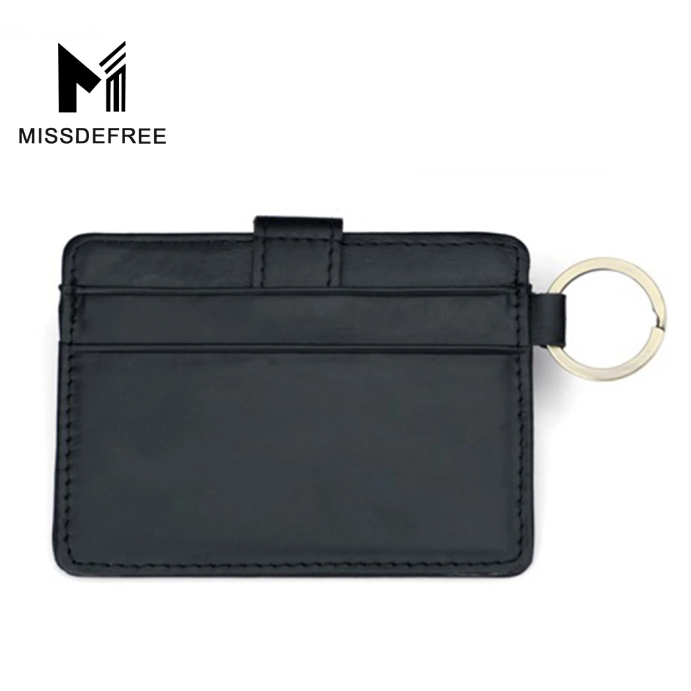 RFID Блокировка минимализм мужские Leather Slim Card Case передний карман держатель карты