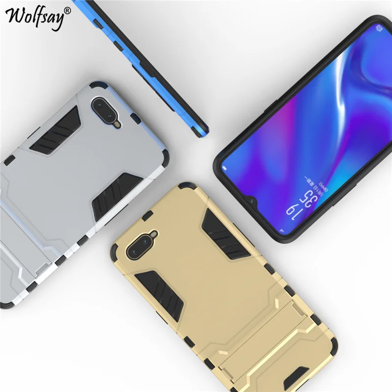 Чехол Wolfsay чехол для телефона Oppo K1 из ТПУ и поликарбоната противоударный полный