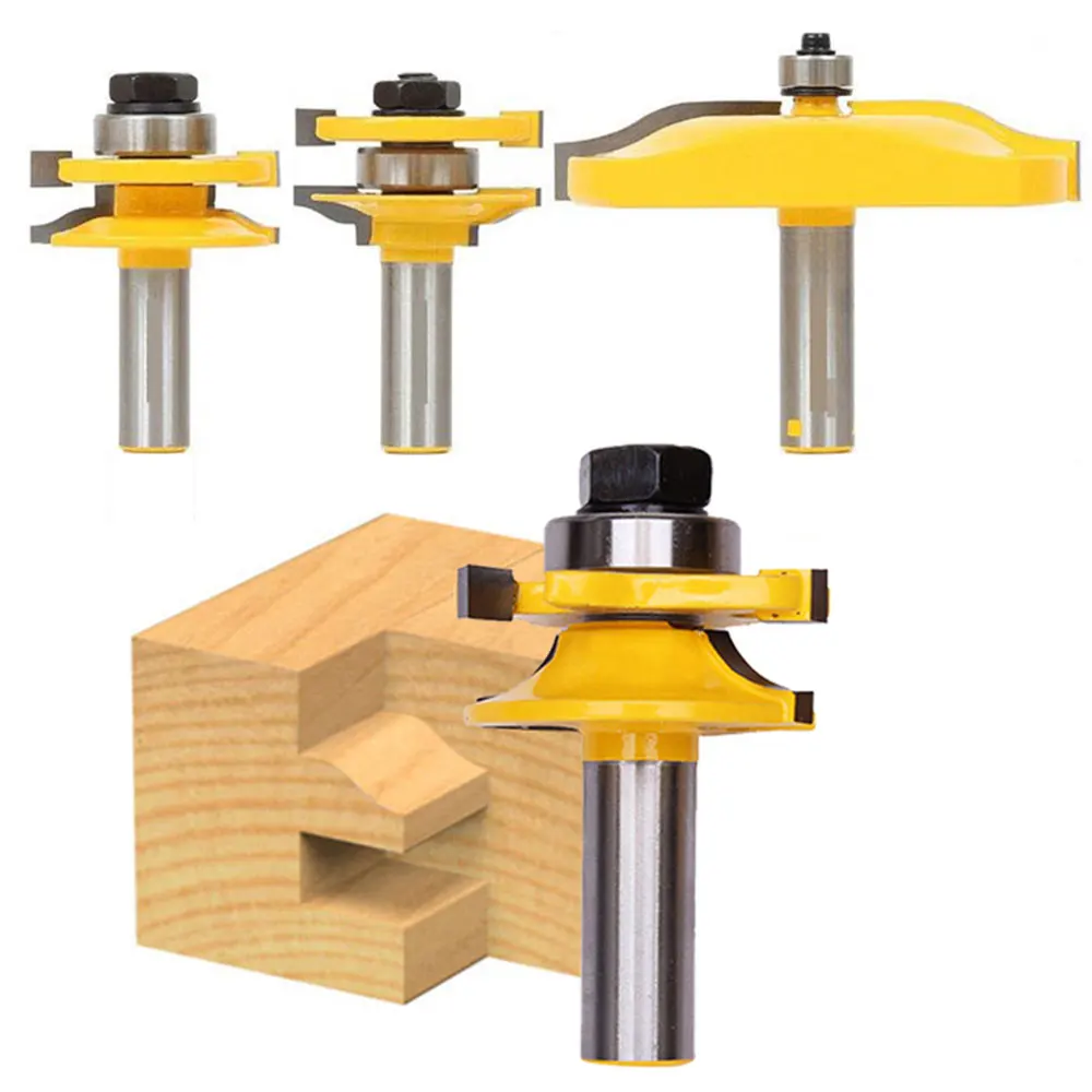 3pcs 1/2 Handle Raised Panel Door Router Bit Milling Cutter Power Hand Tool | Инструменты