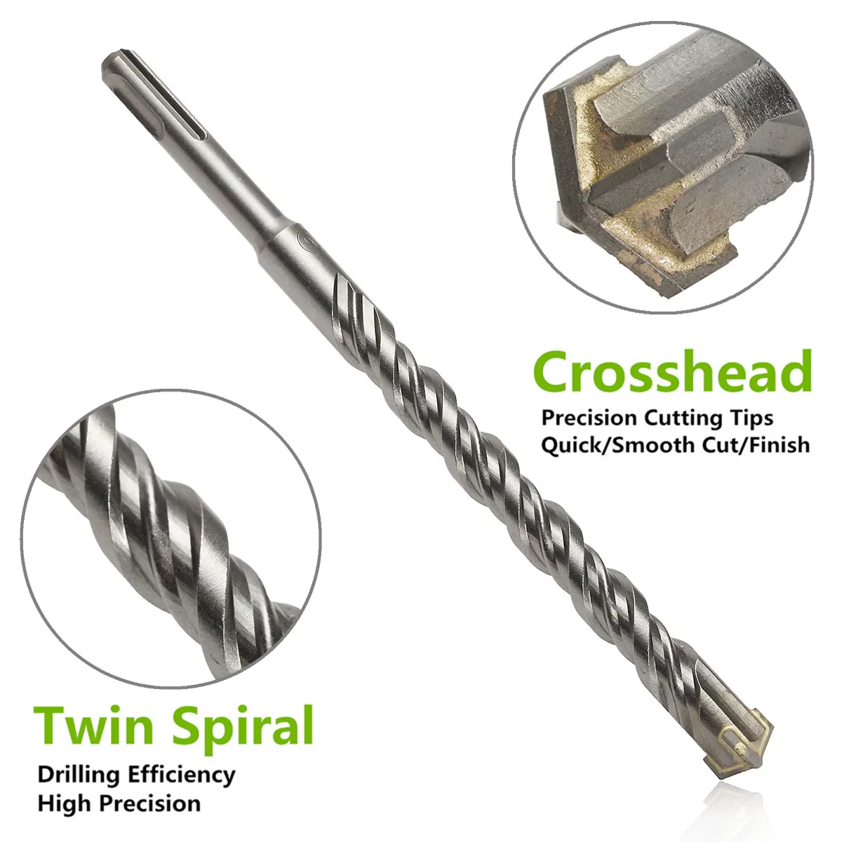 

160mm Concrete Drill Bit Double SDS Plus Slot Masonry Hammer Head Tool 5-16mm High Speed White Steel Wrench For Electric Drills