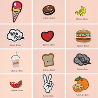 hamburger cactus patches cap shoe iron on embroidered appliques diy apparel accessories patch for clothing fabric badges bu64