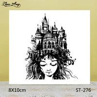 zhuoang grand castle pretty girl clear stamps for diy scrapbookingcard makingalbum decorative silicon stamp crafts