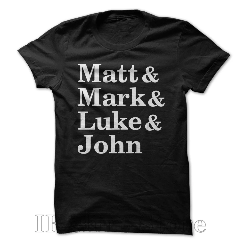 Футболка с надписью Matt and Mark Luke John Bible Jesus Tee Christian футболка Вера женская Мужская