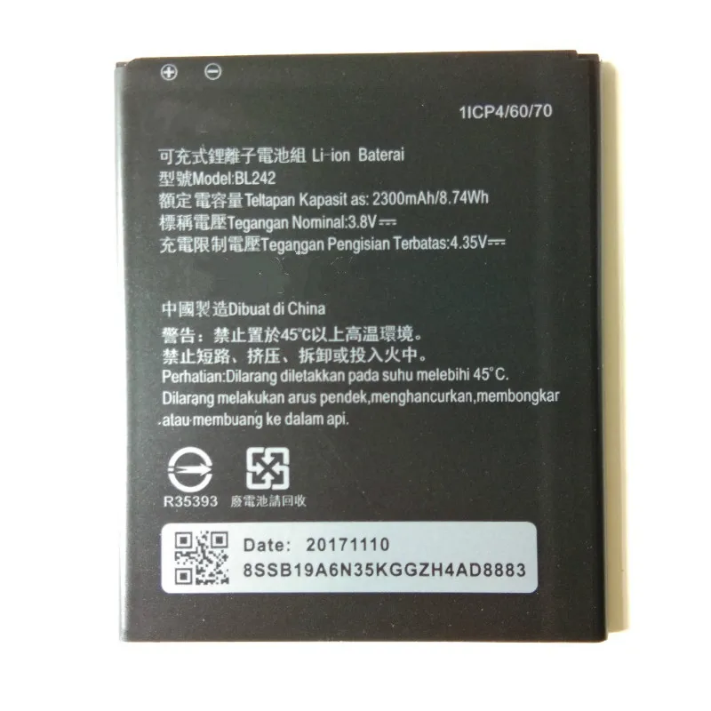 Westrock 2300 мАч BL242 батарея для Lenovo K3 K30-W K30-T A6000 A3860 A3580 A3900 A6010 Plus сотовый телефон |