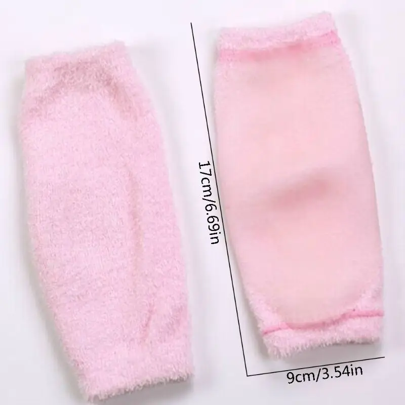 2 шт./пара Для женщин увлажняющий гель микрофибра втулки локтя Отшелушивающий смягчает сухую потрескавшуюся кожу Спа Уход бандаж крышка защита