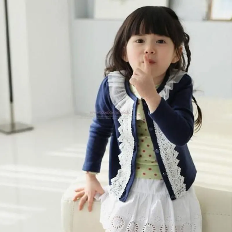 

Children Coat Baby Girls Thin Spring Coats long sleeve coat girl's Baby jacket Autumn Outerwear Lace