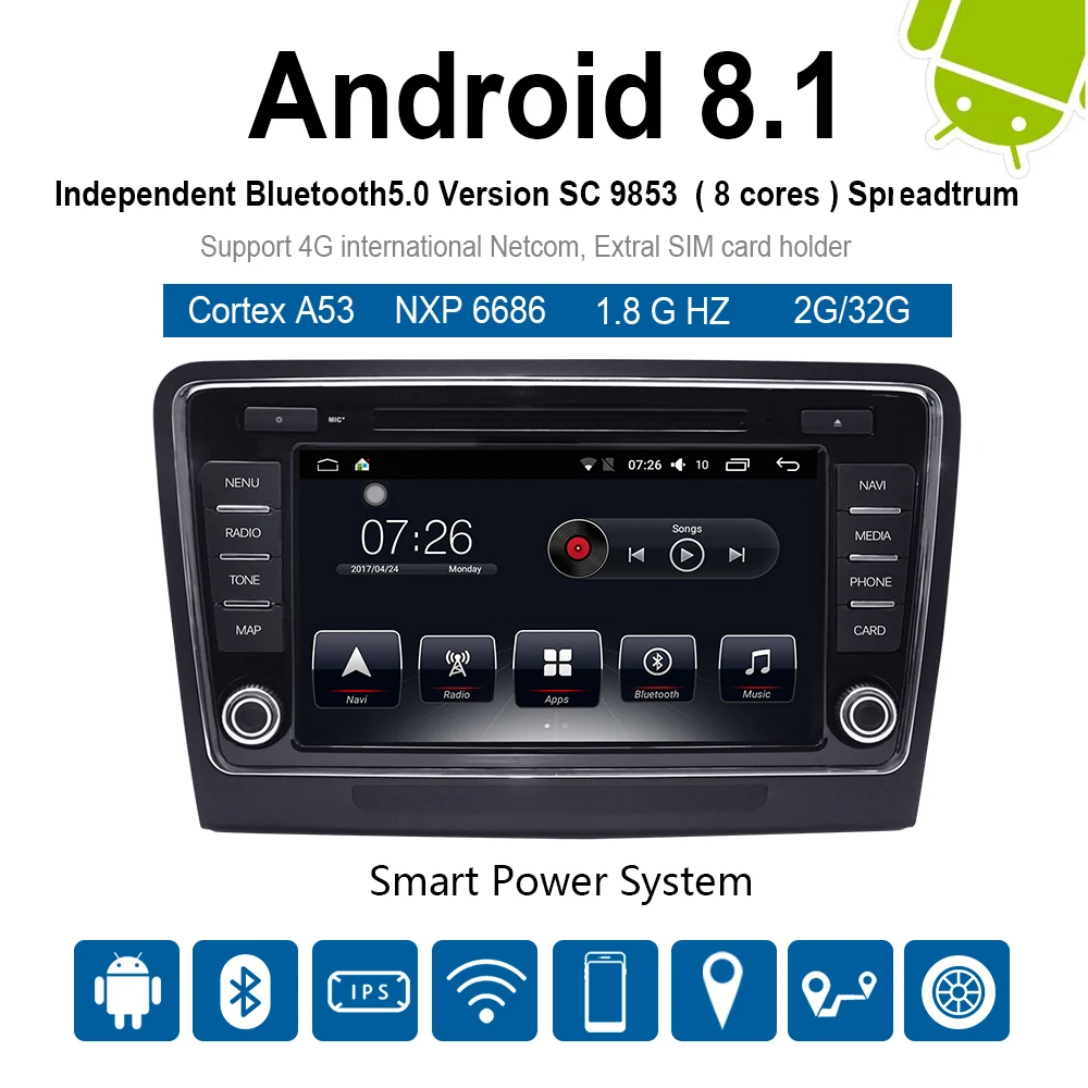 Автомобильный мультимедийный плеер 2 Din Android 8 1 DVD для Volkswagen Skoda superb 2009 2014 дюймов