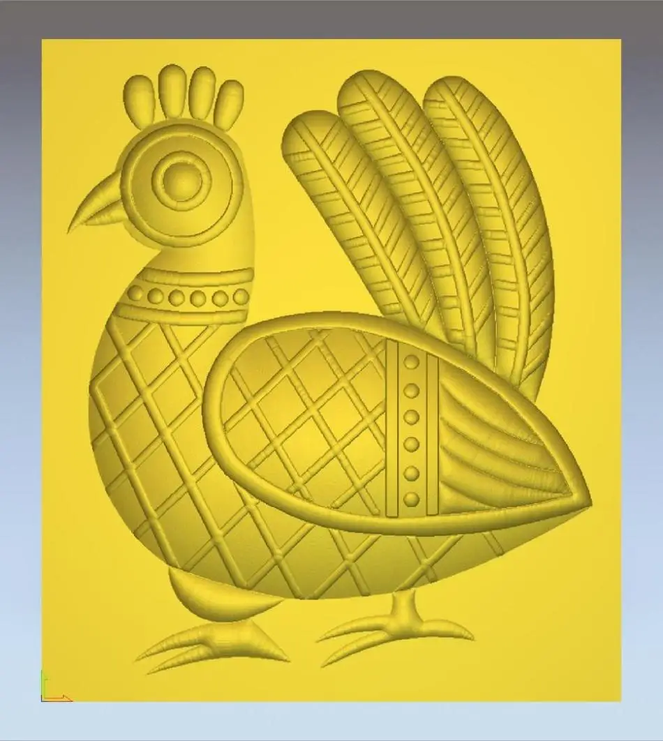 

3d model relief for cnc in STL file format chicken