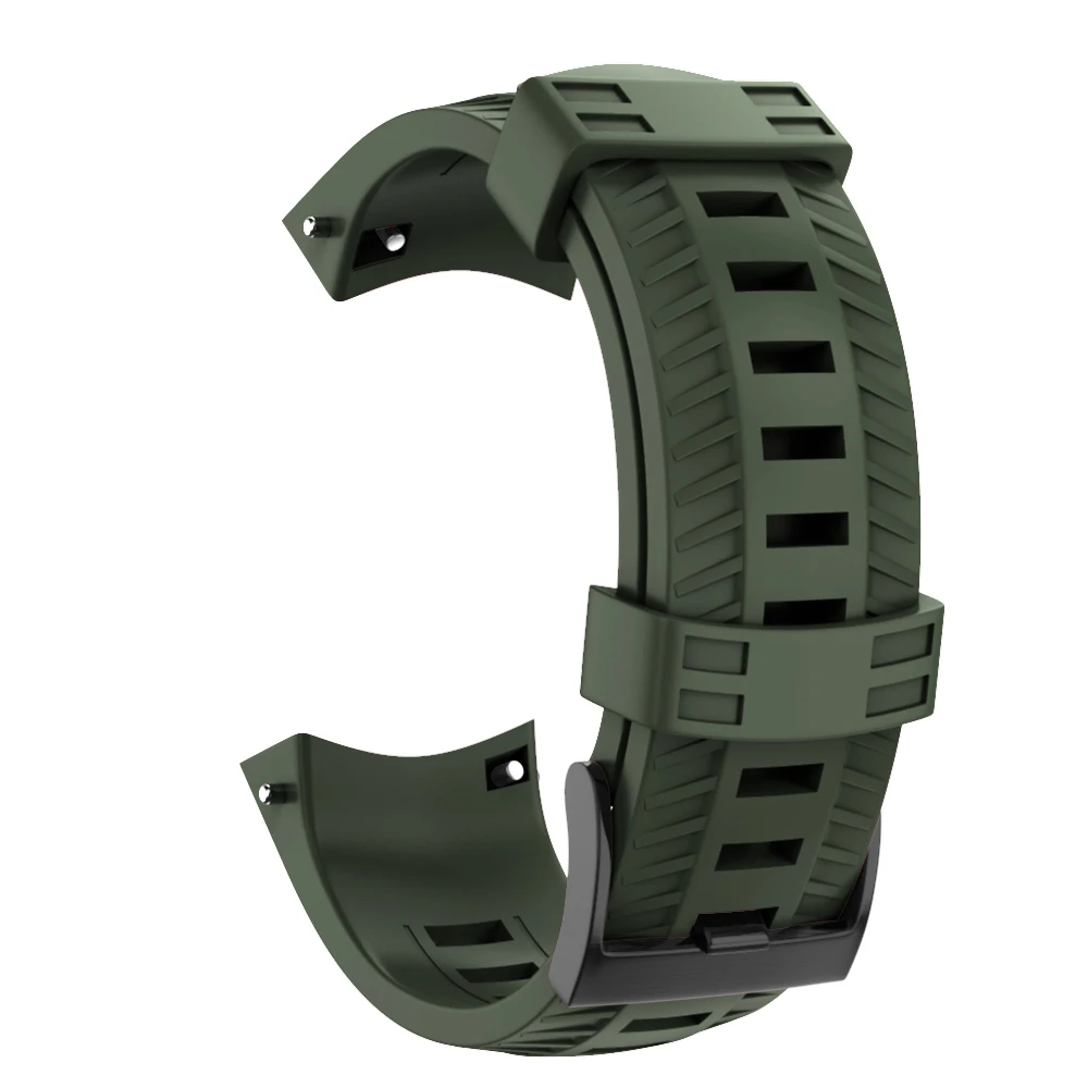 Green Для Suunto 9/Suunto 9 Brao открытый силиконовый ремешок для часов Ремешок с черной пряжкой быстросъемная резиновая Замена для Suunto 9/9 Brao - Цвет ремешка: Green