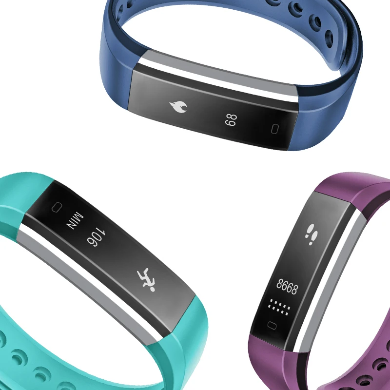 Смарт-браслет Smartch ID115 HR с Bluetooth пульсометром фитнес-трекером шагомером