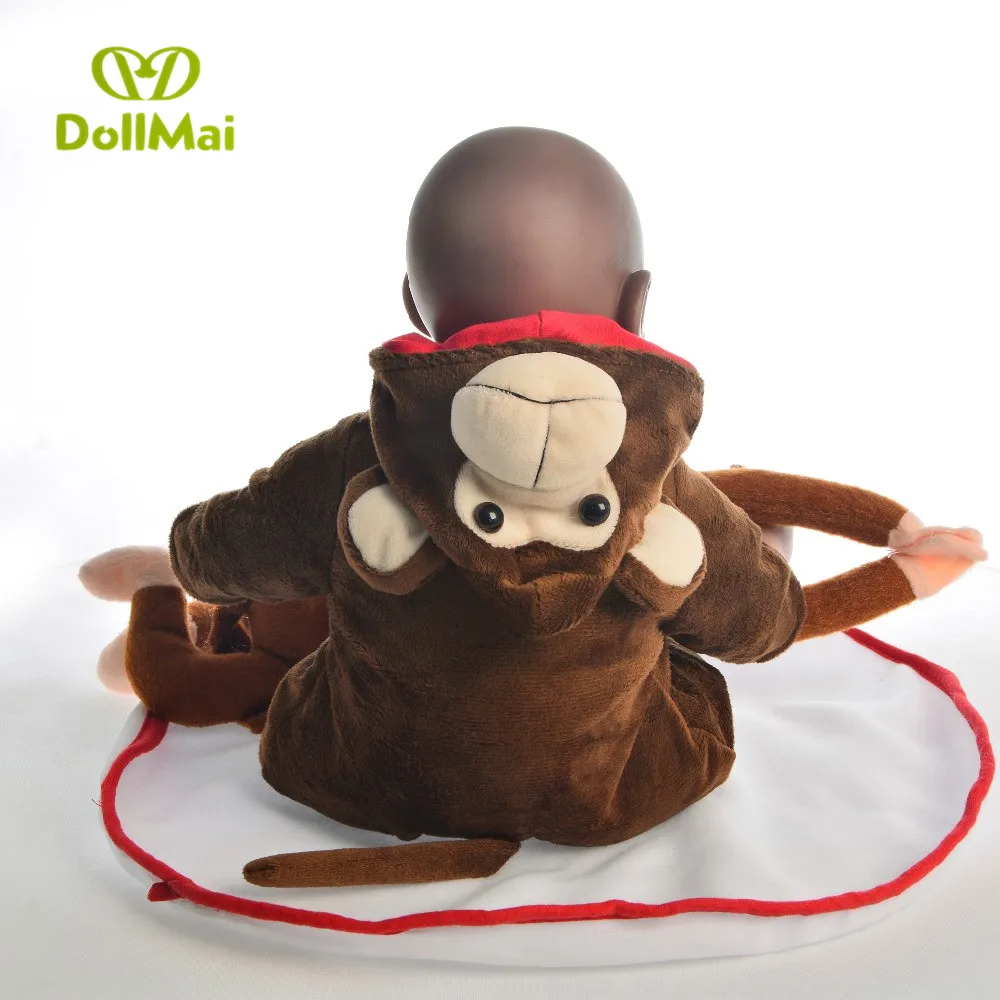 Macaco bonecas reborn 19 &quot46 см мягкие силиконовые куклы для новорожденных игрушки косплея