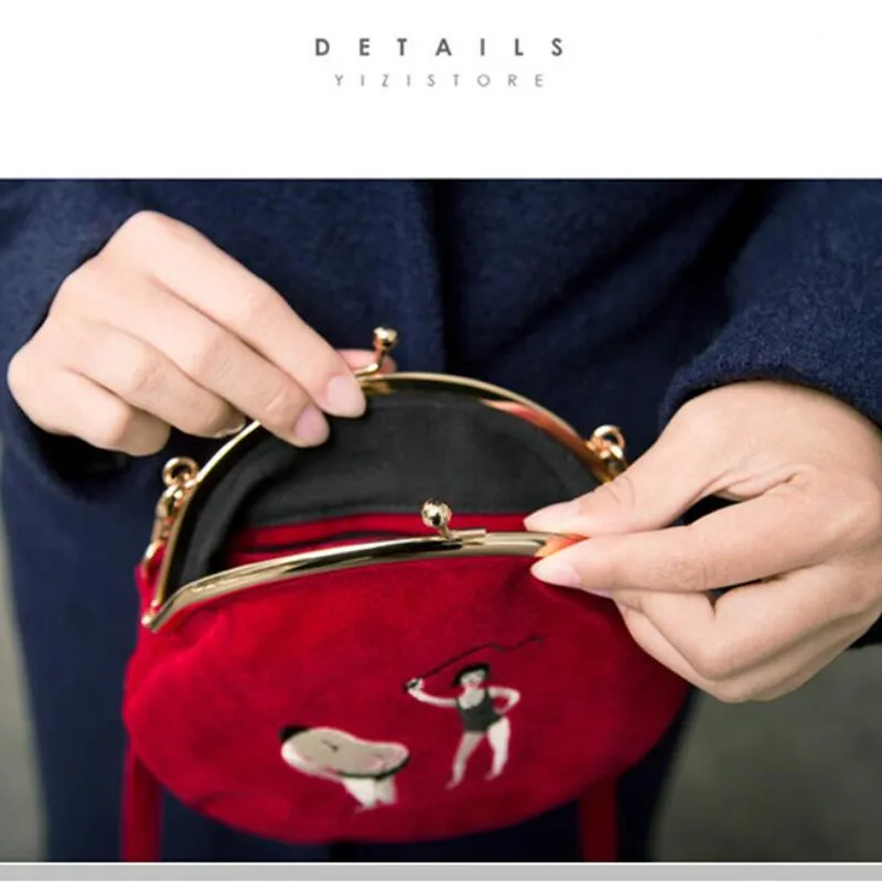 Бархатная сумка для женщин винтажная бархатная с вышивкой женские сумки