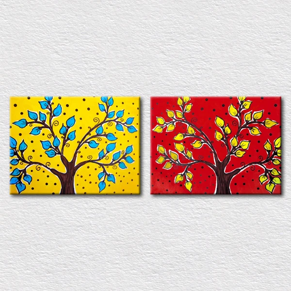 

Wholesale Canvas Print 2pcs handmade abstract oil painting on canvas beauiful wall decoration pictures for baby bedroom