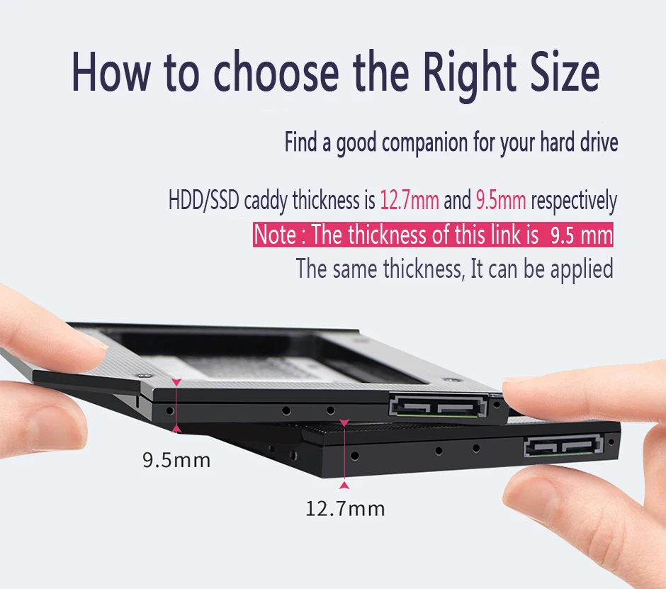 SATA 3,0 2nd HDD Caddy 9,5 мм 2," 2 ТБ SSD чехол Корпус жесткого диска для ThinkPad IBM ноутбука DVD-ROM Оптический отсек