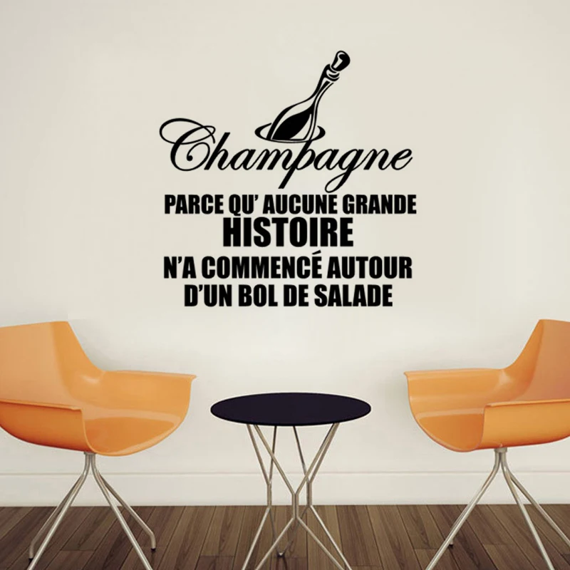 

Creative Champagne Bar Restaurant Kitchen Wall Stickers Home Decor PVC waterproof Art wallpaper JG1139