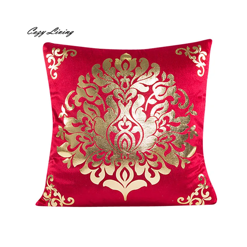 Наволочки размером 45*45 см Винтаж узор наволочка золото бархатное покрытие для