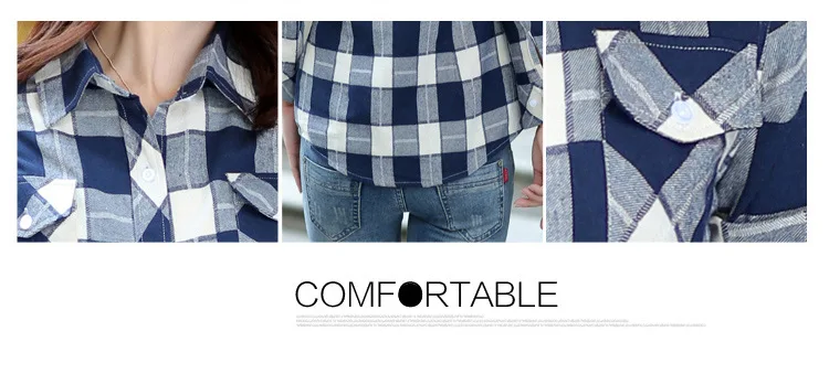Брендовая Новая женская клетчатая рубашка Blusas Блузки Женская мода хлопковый с начесом фланелевый повседневные рубашки размера плюс одежда
