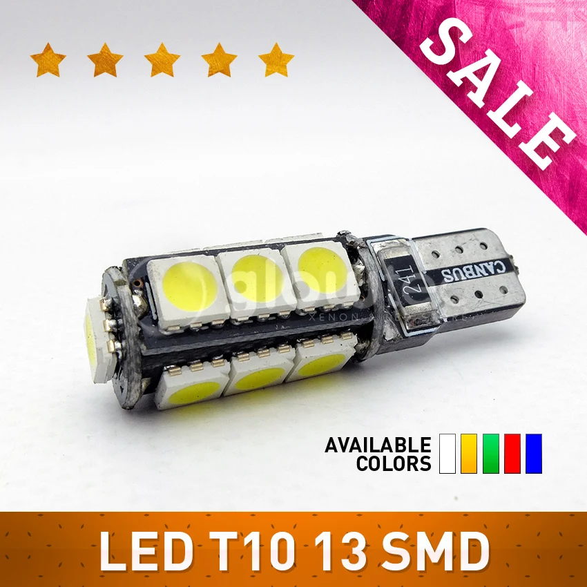 Автомобисветильник Светодиодная лампа canbus T10 13SMD 5050 12 В 1 шт. СВЕТОДИОДНАЯ Лампа 194
