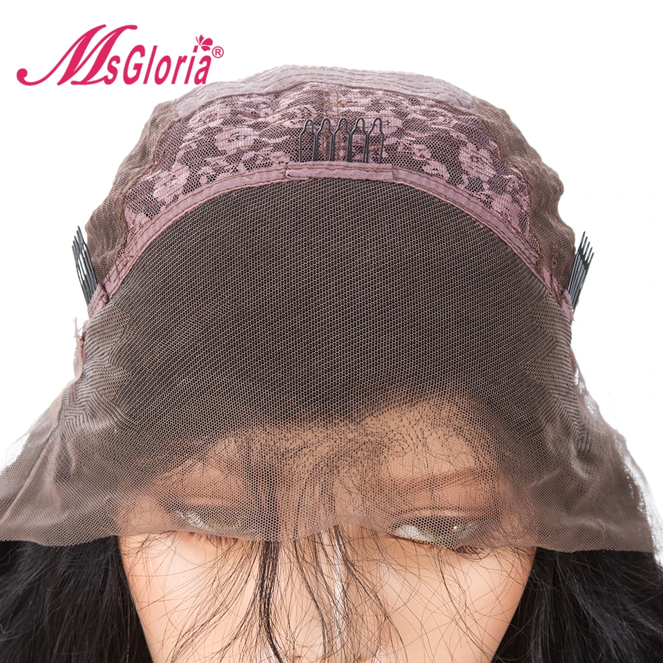 Msgloria итальянские яки бразильские Безглютеновые человеческие волосы парики для женщин кудрявые прямые парики с волосами младенца 150% Плотность