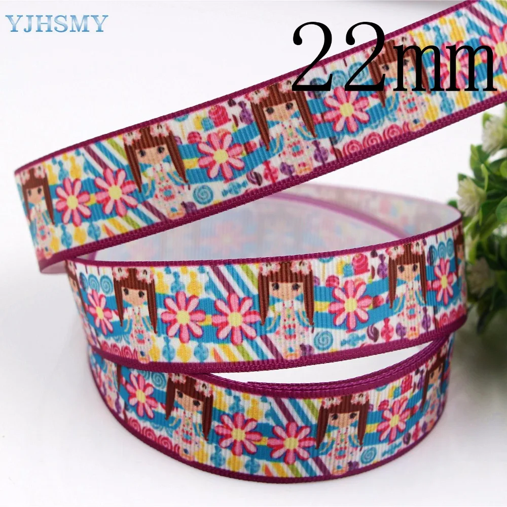 YJHSMY F-17504-950 22 мм 10 ярдов мультфильм ленты термопечать grosgrain Свадебные аксессуары DIY