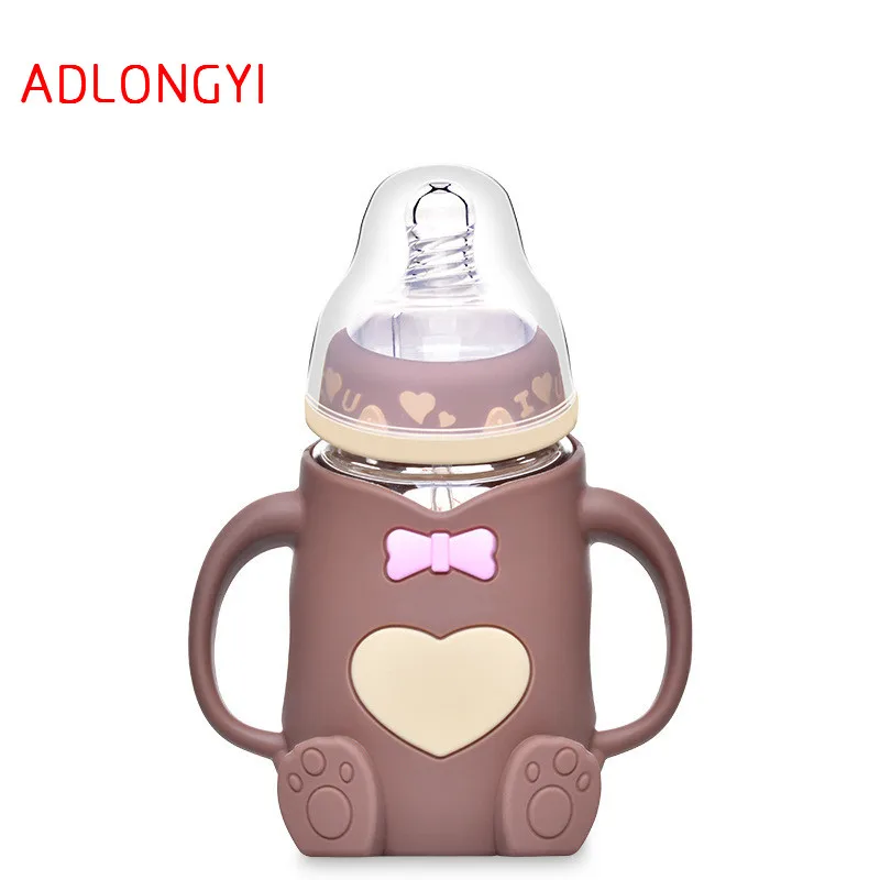 Детская чашка для питья широкая бутылка новорожденных антипадающая с ручкой