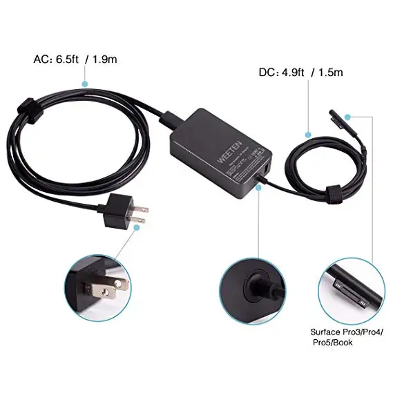102W 15V 6.33A AC адаптер Зарядное устройство для Microsoft Surface Book 2 Suface Pro 3 4 5 Tablet питания с USB