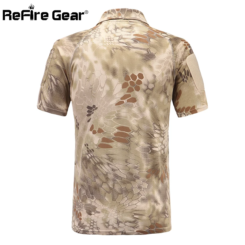 Мужская тактическая футболка ReFire Gear летняя камуфляжная дышащая в стиле милитари