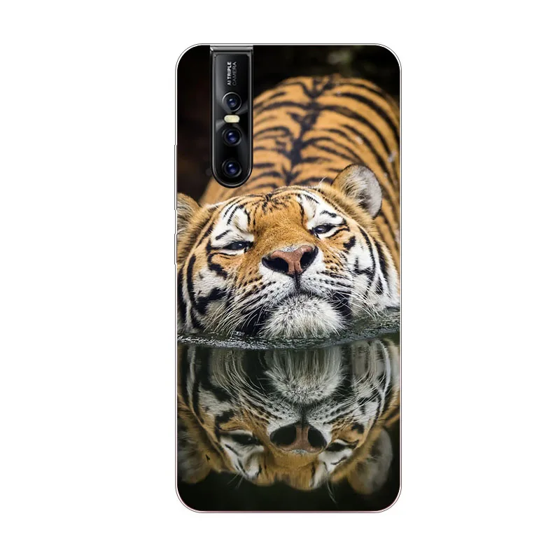 Vivo V15 Pro Case Silicon Beast animal Painting Soft TPU Back Cover for Phone protect Bags shell |