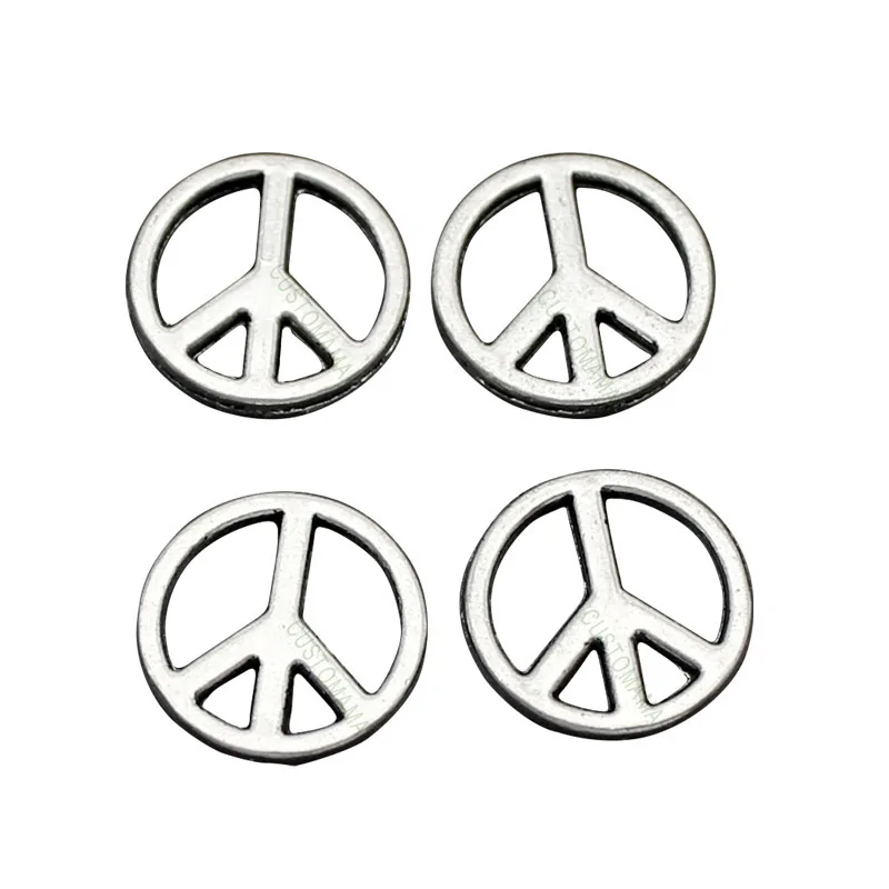 200pcs-Peace подвески античное серебро 2 сторонняя Маленькая подвеска &quotзнак мира&quot