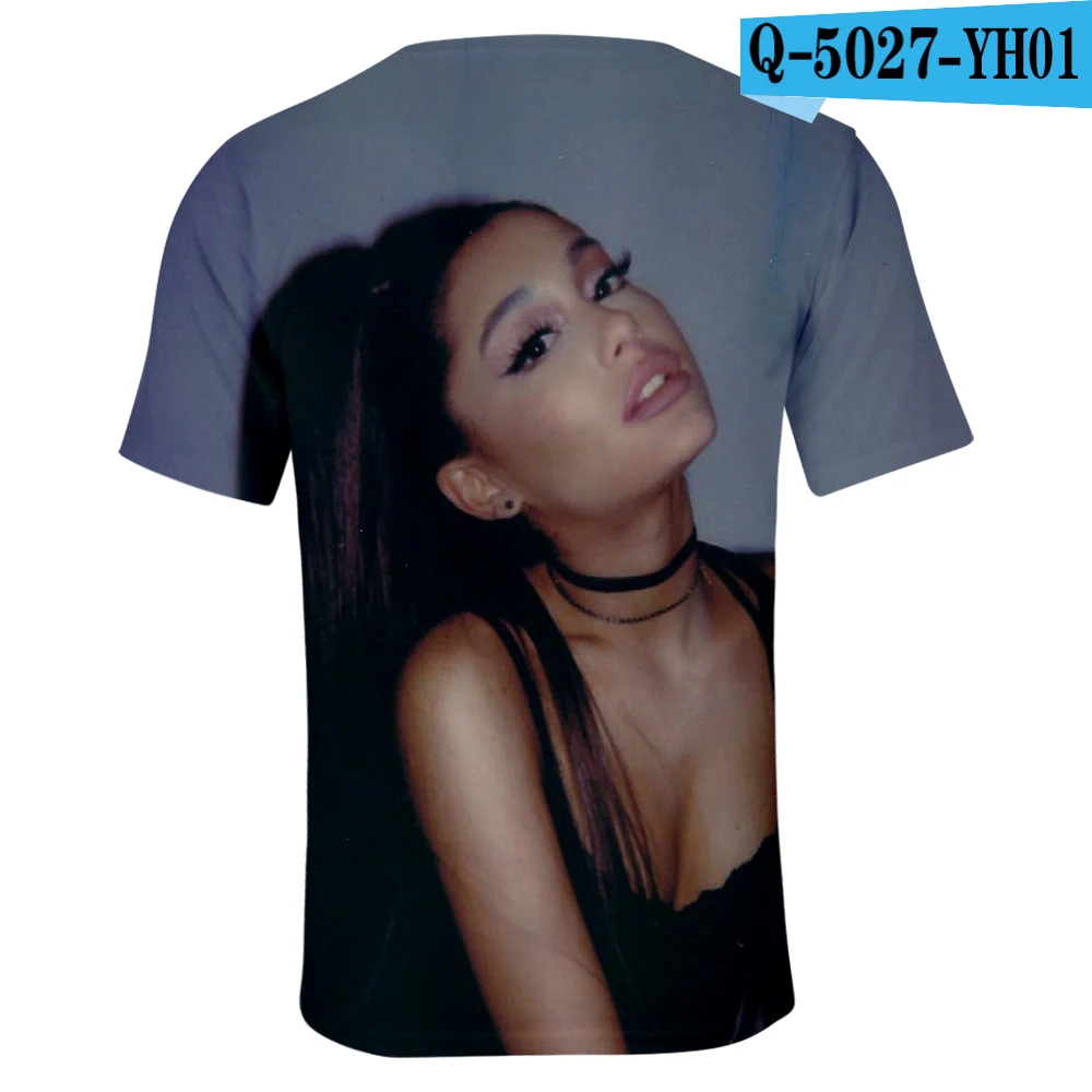 3D back Футболка Ариана Гранде, 3D, США, Харадзюку, летняя, короткий рукав,, Хит, Ариана Гранде, принт, повседневные женские футболки, топы для влюбленных мальчиков/девочек - Цвет: 3D back