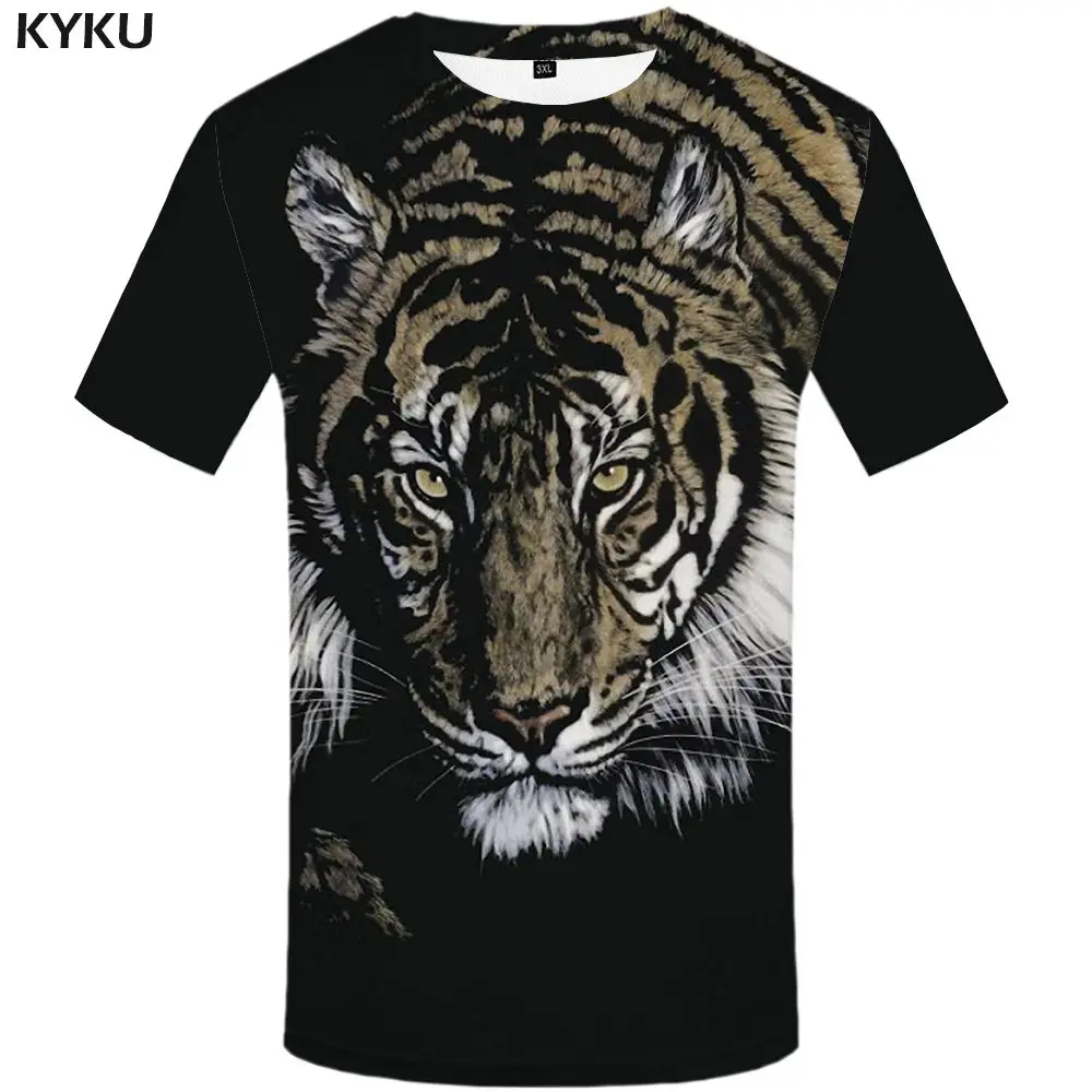 3d t shirt 03 KYKU Tiger Футболка мужская 3d футболка Забавные футболки черная футболка в стиле панк-рок одежда Аниме король готика мужская одежда s - Цвет: 3d t shirt 03